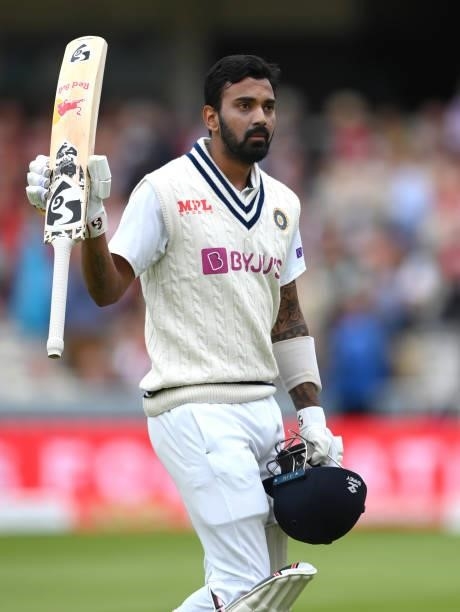 India batsman KL Rahul acknowledges the applause as he leaves the field after being dismissed on Ruth Strauss Foundation Day during day two of the...