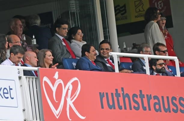 Dignitaries in the Ruth Strauss Foundation Box during day two of the Second Test Match between England and India at Lord's Cricket Ground on August...