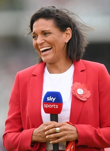 Mel Jones, former cricketer and commentator working for Sky television during the second day of the 2nd LV= Test match between England and India at...