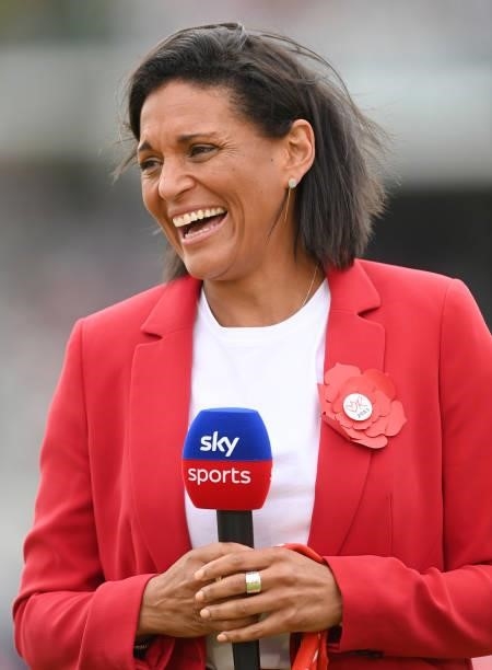 Mel Jones, former cricketer and commentator working for Sky television during the second day of the 2nd LV= Test match between England and India at...