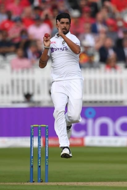 India bowler Ishant Sharma in bowling action on Ruth Strauss Foundation Day during day two of the Second Test Match between England and India at...