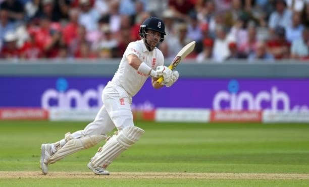 Rory Burns of England bats during day two of the Second LV= Insurance Test Match between England and India at Lord's Cricket Ground on August 13,...
