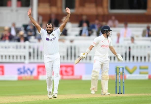 Mohammed Shami of India appeals and dismisses Rory Burns of England lbw during the second day of the 2nd LV= Test match between England and India at...