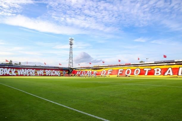 Banners of Go Ahead Eagles supporters during the Dutch Eredivisie match between Go Ahead Eagles and SC Heerenveen at De Adelaarshorst on August 14,...