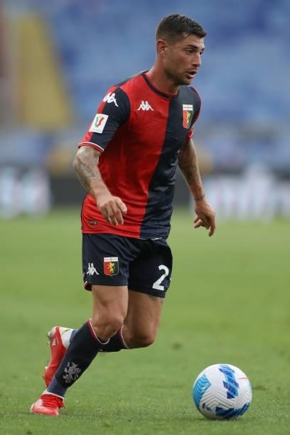 Stefano Sabelli of Genoa CFC runs with the ball during the Coppa Italia match between Genoa CFC and AC Perugia Calcio at Stadio Luigi Ferraris on...