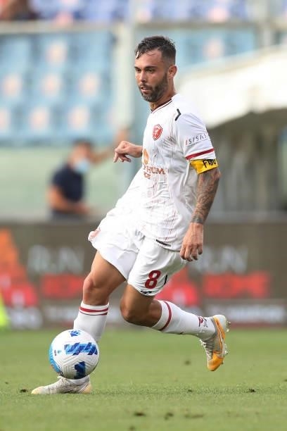 Salvatore Burrai of AC Perugia Calcio runs with the ball during the Coppa Italia match between Genoa CFC and AC Perugia Calcio at Stadio Luigi...