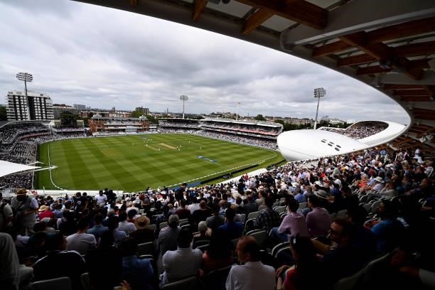 General of play during day three of the Second LV= Insurance Test Match between England and India at Lord's Cricket Ground on August 14, 2021 in...