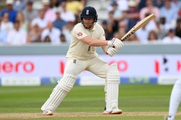 Jonathan Bairstow of England bats during day three of the Second LV= Insurance Test Match between England and India at Lord's Cricket Ground on...