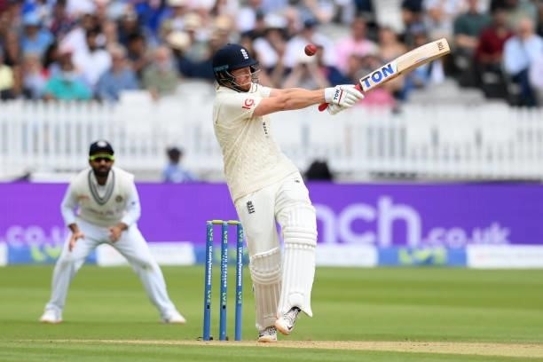 Jonny Bairstow of England gloves a ball from Mohammed Siraj of India to Virat Kohli to be dismissed for 57 during the Second LV= Insurance Test...