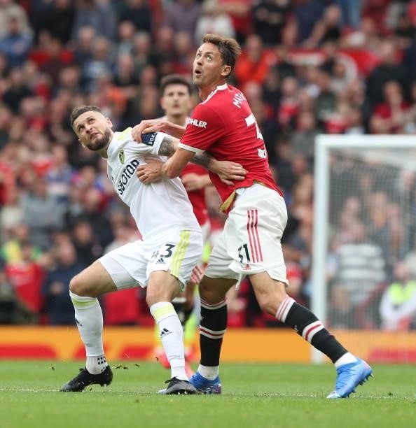 Nemanja Matic of Manchester United in action during the Premier League match between Manchester United and Leeds United at Old Trafford on August 14,...