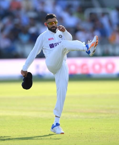 India captain Virat Kohli reacts after a review against Joe Root for LBW goes against them during day three of the Second Test Match between England...