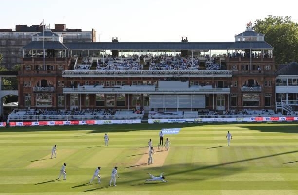 General view of the action during day three of the Second Test Match between England and India at Lord's Cricket Ground on August 14, 2021 in London,...