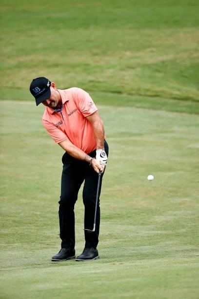 Rory Sabbatini of Slovakia plays a third shot on the second hole during the third round of the Wyndham Championship at Sedgefield Country Club on...