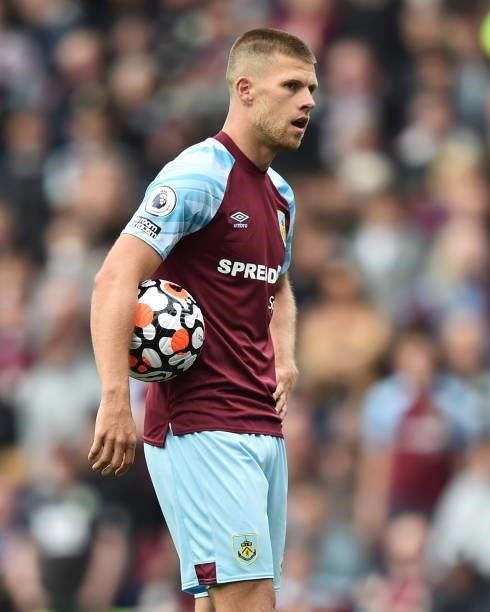 Johann Berg Gudmundsson of Burnley looks on during the Premier League match between Burnley and Brighton & Hove Albion at Turf Moor on August 14,...