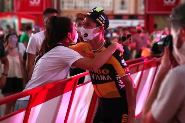 Primoz Roglic of Slovenia and Team Jumbo - Visma celebrates at podium as stage winner during the 76th Tour of Spain 2021, Stage 1 a 7,1km individual...