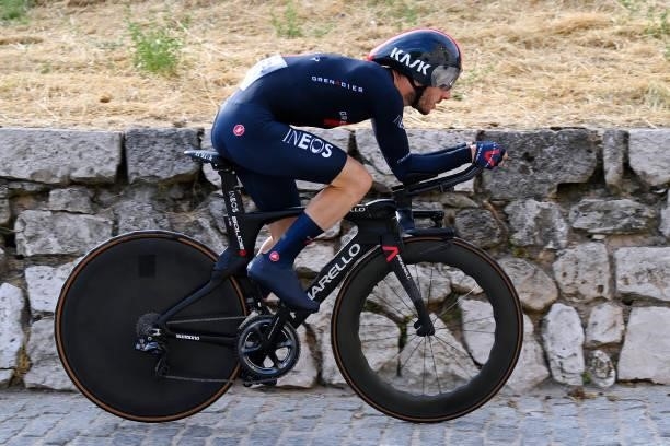 Adam Yates of United Kingdom and Team INEOS Grenadiers competes during the 76th Tour of Spain 2021, Stage 1 a 7,1km individual time trial from Burgos...
