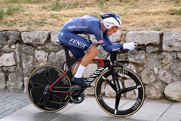Edward Planckaert of Belgium and Team Alpecin-Fenix competes during the 76th Tour of Spain 2021, Stage 1 a 7,1km individual time trial from Burgos -...