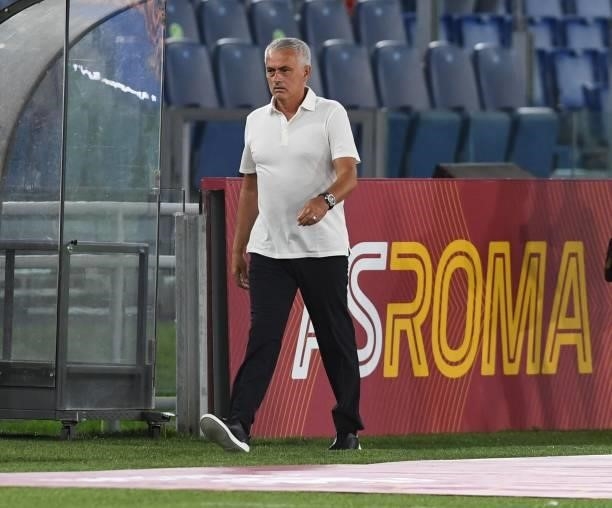 Josè Mourinho, head coach of AS Roma gestures during the pre-season friendly match between AS Roma and Raja Casablanca at Stadio Olimpico on August...