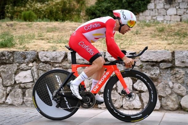Emmanuel Morin of France and Team Cofidis competes during the 76th Tour of Spain 2021, Stage 1 a 7,1km individual time trial from Burgos - Catedral...