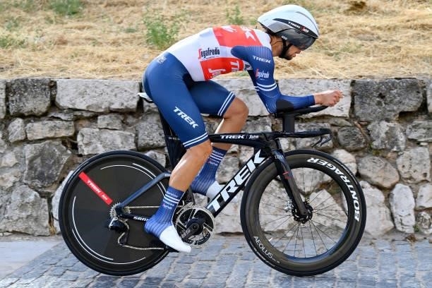 Kiel Reijnen of United States and Team Trek - Segafredo competes during the 76th Tour of Spain 2021, Stage 1 a 7,1km individual time trial from...