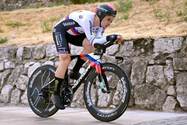 Jan Tratnik of Slovenia and Team Bahrain Victorious competes during the 76th Tour of Spain 2021, Stage 1 a 7,1km individual time trial from Burgos -...