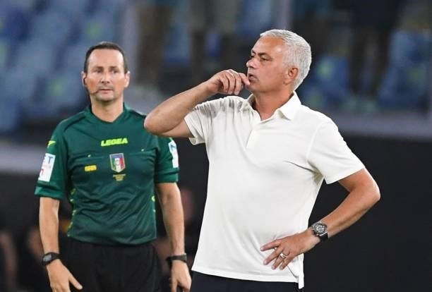 Josè Mourinho, head coach of AS Roma gestures during the pre-season friendly match between AS Roma and Raja Casablanca at Stadio Olimpico on August...