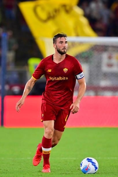 Bryan Cristante in action during the pre-season friendly match between AS Roma and Raja Casablanca at Centro Sportivo Giulio Onesti on August 14,...