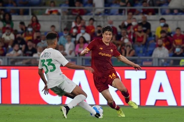 Roma player Eldor Shomurodov during the pre-season friendly match between AS Roma and Raja Casablanca at Centro Sportivo Giulio Onesti on August 14,...