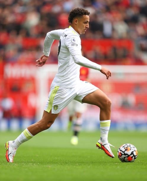 Rodrigo Moreno Machado of Leeds United during the Premier League match between Manchester United and Leeds United at Old Trafford on August 14, 2021...