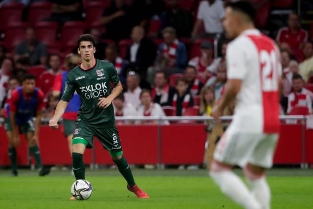 Cas Odenthal of N.E.C. During the Dutch Eredivisie match between Ajax and N.E.C. At Johan Cruijff ArenA on August 14, 2021 in Amsterdam, Netherlands