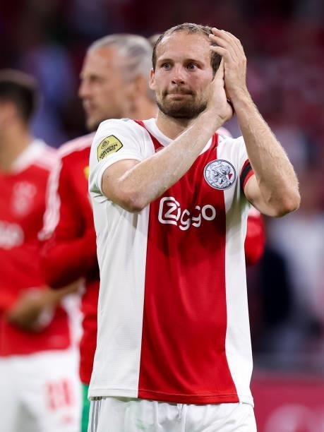 Daley Blind of Ajax during the Dutch Eredivisie match between Ajax and N.E.C. At Johan Cruijff ArenA on August 14, 2021 in Amsterdam, Netherlands