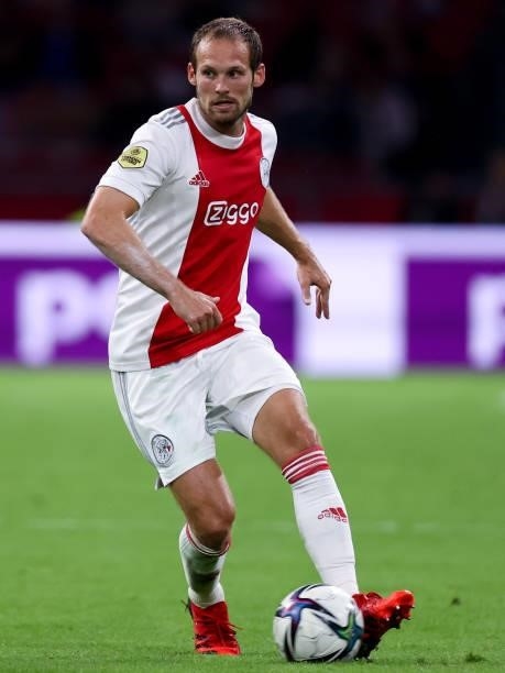 Daley Blind of Ajax during the Dutch Eredivisie match between Ajax and N.E.C. At Johan Cruijff ArenA on August 14, 2021 in Amsterdam, Netherlands