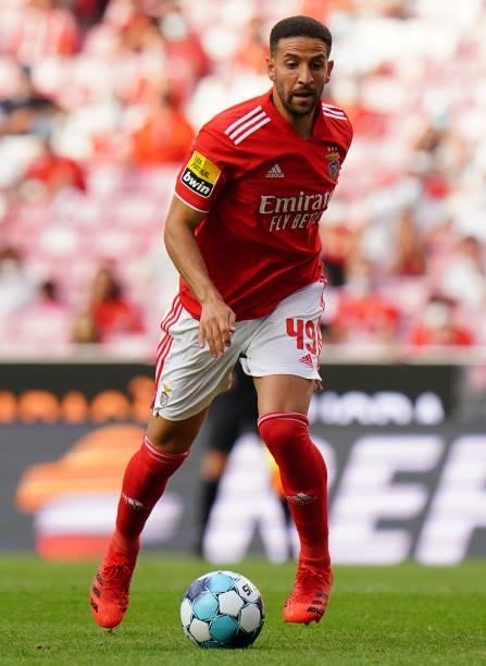 Adel Taarabt of SL Benfica in action during the Liga Bwin match between SL Benfica and FC Arouca at Estadio da Luz on August 14, 2021 in Lisbon,...