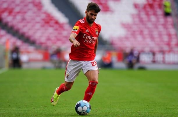 Rafa Silva of SL Benfica in action during the Liga Bwin match between SL Benfica and FC Arouca at Estadio da Luz on August 14, 2021 in Lisbon,...