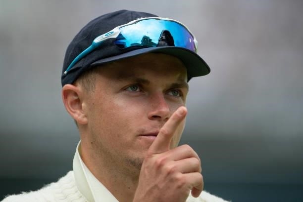 Sam Curran of England during day one of the Second LV= Insurance Test Match between England and India at Lord's Cricket Ground on August 12, 2021 in...