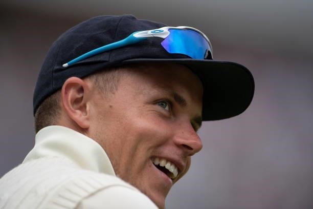 Sam Curran of England during day one of the Second LV= Insurance Test Match between England and India at Lord's Cricket Ground on August 12, 2021 in...