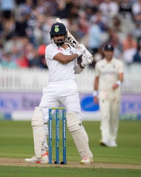 Rahul of India during day one of the Second LV= Insurance Test Match between England and India at Lord's Cricket Ground on August 12, 2021 in London,...