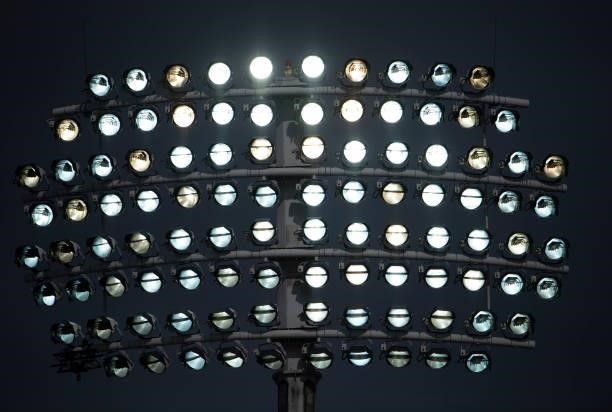 Lord's floodlight during day one of the Second LV= Insurance Test Match between England and India at Lord's Cricket Ground on August 12, 2021 in...