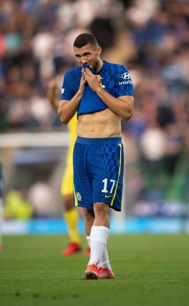 Mateo Kovačić of Chelsea during the UEFA Super Cup between Chelsea and Villarreal CF at Windsor Park on August 11, 2021 in Belfast, Northern Ireland.