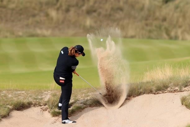 Ariya Jutanugarn of Thailand plays her second shot on the 11th hole during the final round of the Trust Golf Women's Scottish Open at Dumbarnie Links...