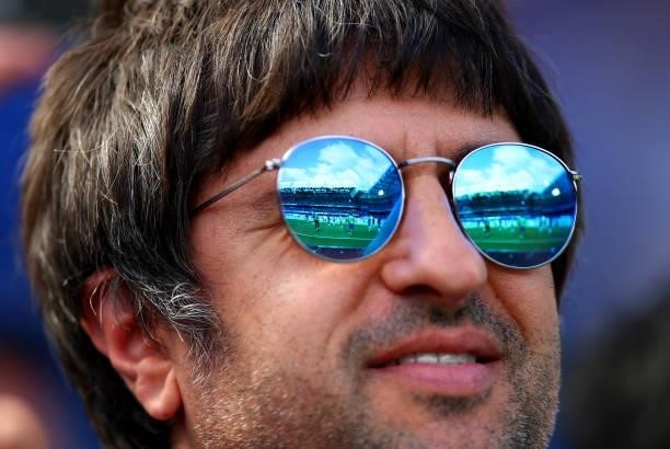 Reflection of the pitch can be seen in a fans sunglasses during the Premier League match between Chelsea and Crystal Palace at Stamford Bridge on...
