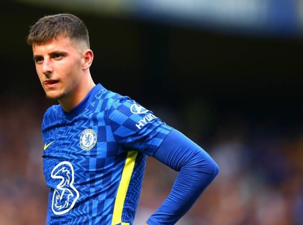 Mason Mount of Chelsea FC during the Premier League match between Chelsea and Crystal Palace at Stamford Bridge on August 14, 2021 in London, England.