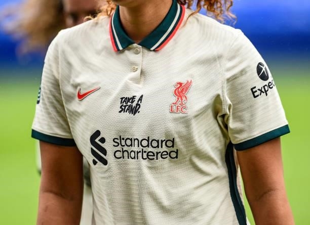 New Away kit t-shirt during the Pre-Season frienly match between Liverpool Women and Blackburn Rovers Women at Prenton Park on August 15, 2021 in...