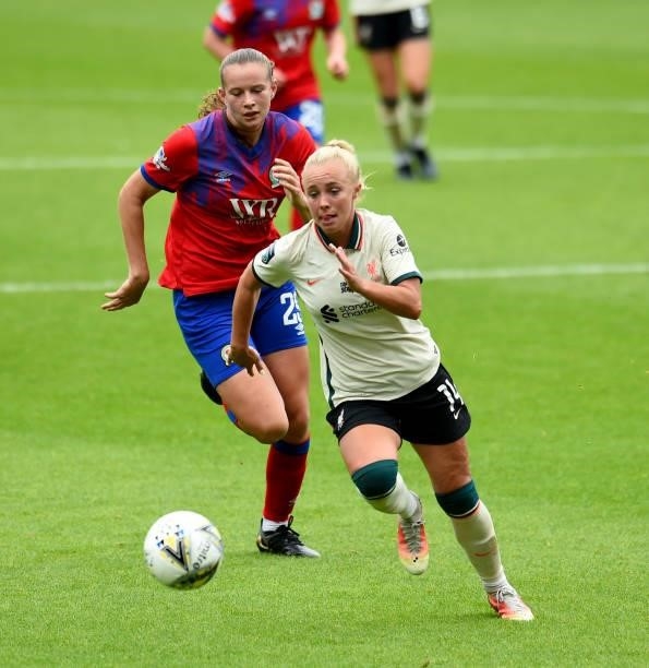 Ashley Hodson of Liverpool Women during the Pre-Season frienly match between Liverpool Women and Blackburn Rovers Women at Prenton Park on August 15,...