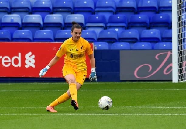 Rachael Laws of Liverpool Women during the Pre-Season frienly match between Liverpool Women and Blackburn Rovers Women at Prenton Park on August 15,...
