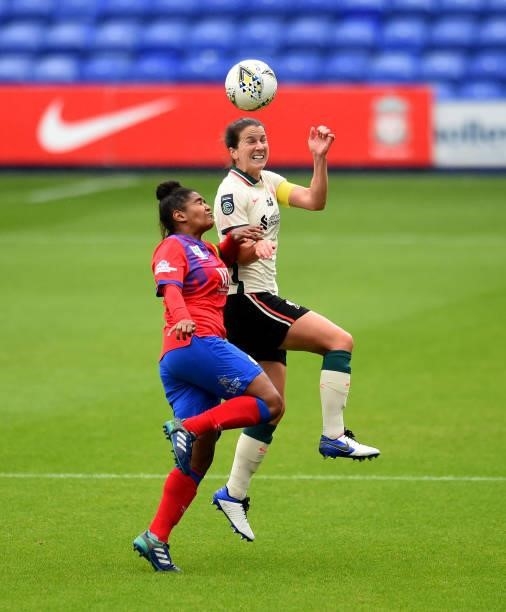 Niamh Fahey captain of Liverpool Women during the Pre-Season frienly match between Liverpool Women and Blackburn Rovers Women at Prenton Park on...