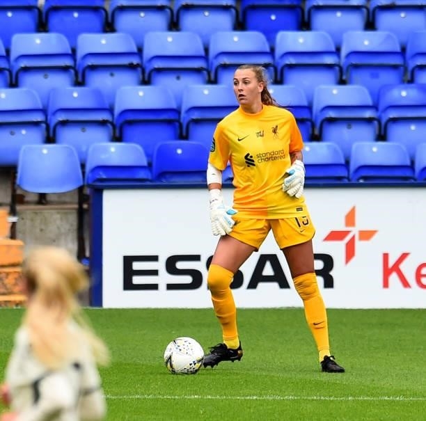 Rylee Foster of Liverpool Women during the Pre-Season frienly match between Liverpool Women and Blackburn Rovers Women at Prenton Park on August 15,...