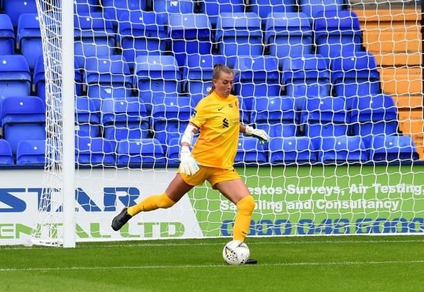 Rylee Foster of Liverpool Women during the Pre-Season frienly match between Liverpool Women and Blackburn Rovers Women at Prenton Park on August 15,...
