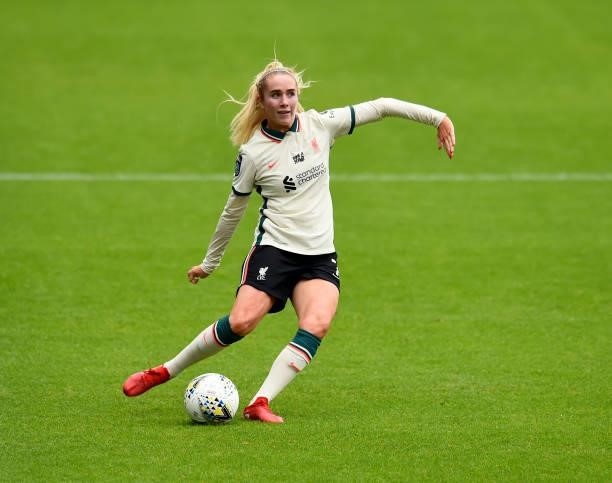 Rachel Furness of Liverpool Women during the Pre-Season frienly match between Liverpool Women and Blackburn Rovers Women at Prenton Park on August...