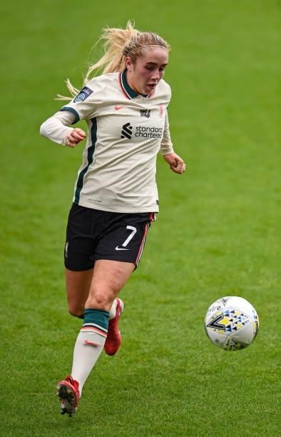 Rachel Furness of Liverpool Women during the Pre-Season frienly match between Liverpool Women and Blackburn Rovers Women at Prenton Park on August...